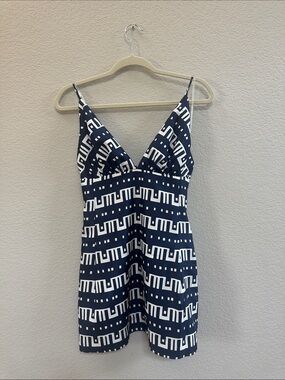 Rubber Ducky Productions, Inc. Navy and White Geometric Mini Dress